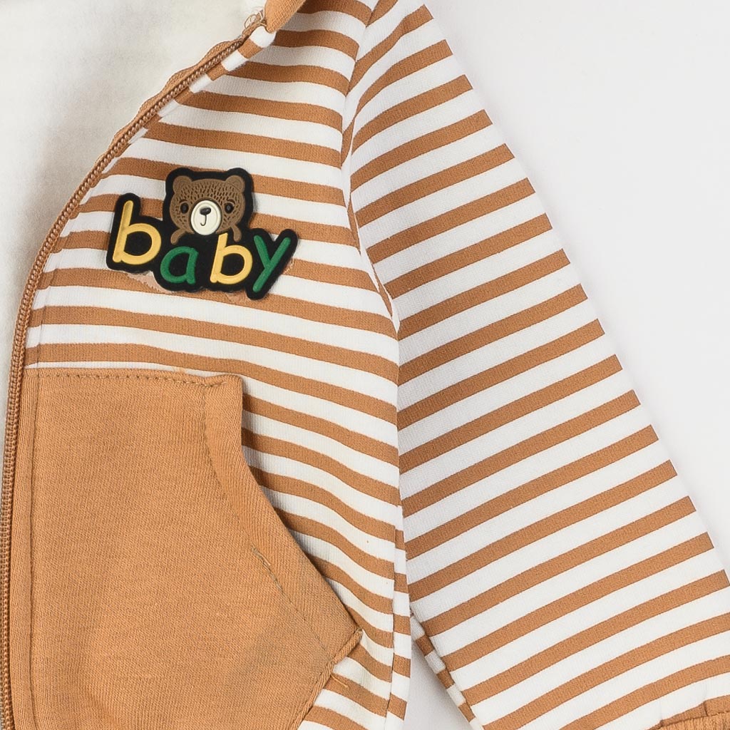 Βρεφικά σετ ρούχων απο 3 τεμαχια Για Αγόρι  Sisero Wilde little baby  Βαμβακερο Καφε