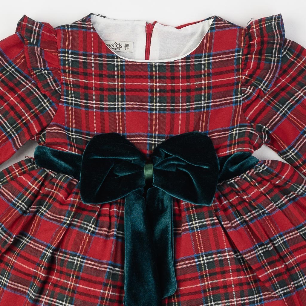 Детска коледна рокля   с панделка  με  диадема   Eray Kids  Κοκκινο