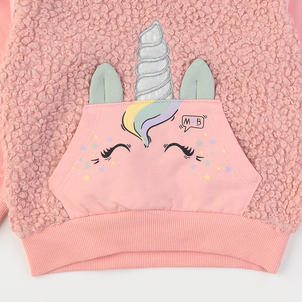 Παιδικό σετ  блузка и клинче  Για Κορίτσι  Miniloox Fluffy Unicorn  Ροζ