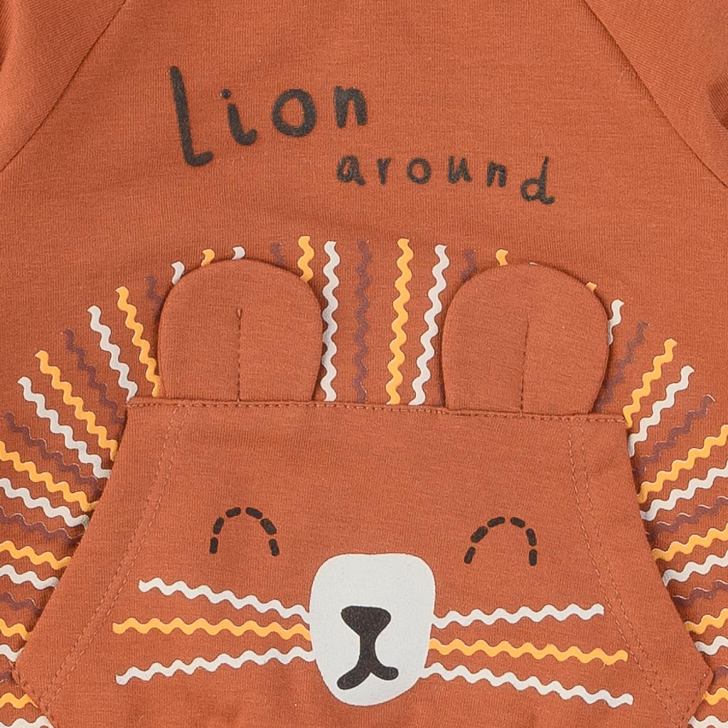 Бебешки спортен комплект за момче Miniloox Lion around Кафяв