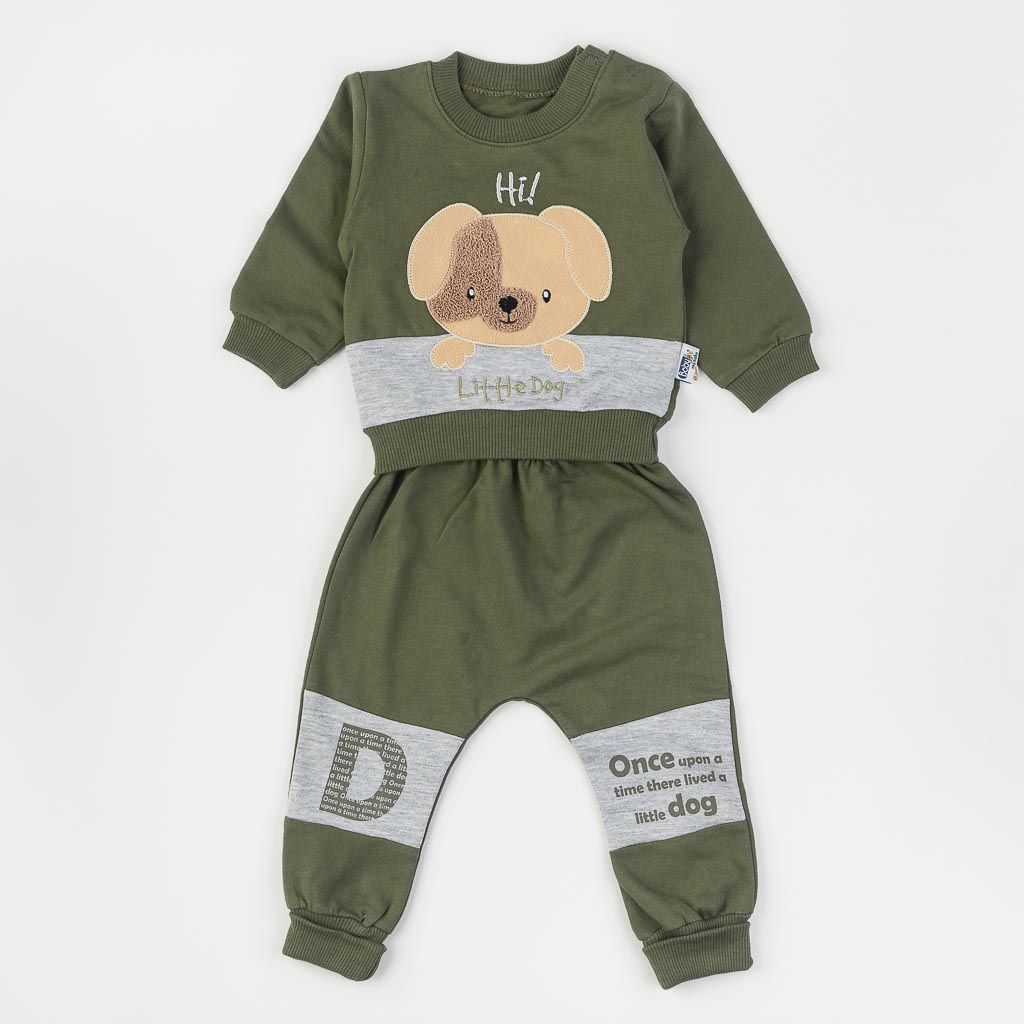 Бебешки спортен комплект за момче Baby hi Little dog Зелен