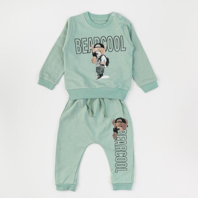 Бебешки спортен комплект  момче Baby hi Bearcool Мента