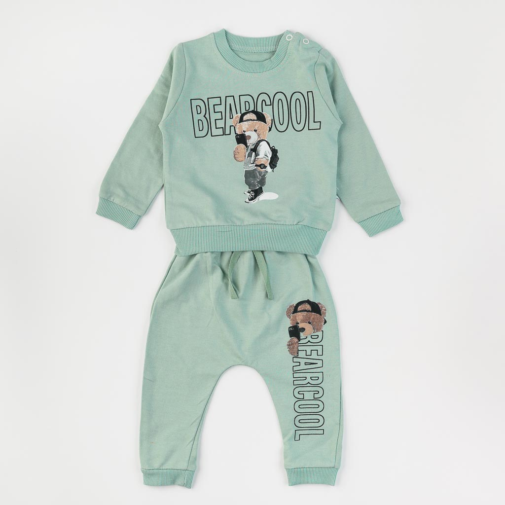 Бебешки спортен комплект за момче Baby hi Bearcool Мента