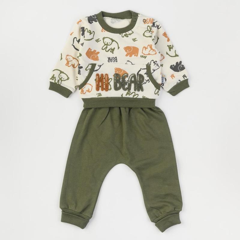 Бебешки спортен комплект  момче Baby hi Bear Зелен