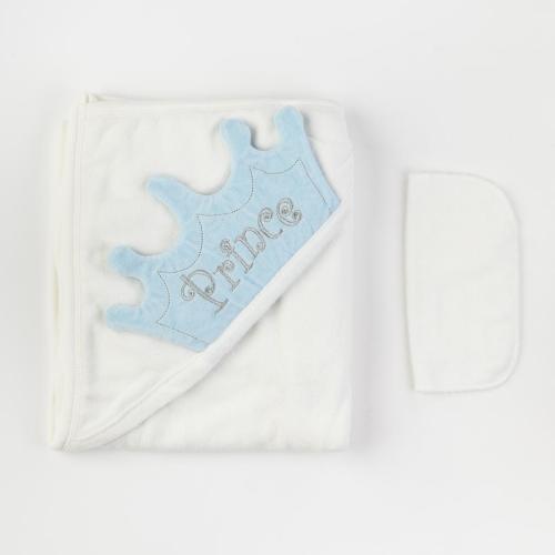 Βρεφικη πετσετα Για Αγόρι  Prince   85x85 Babyline  ασπρα