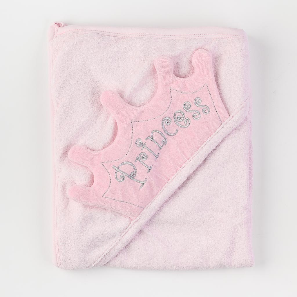 Βρεφικη πετσετα Για Κορίτσι  Princess   85x85 Babyline  Ροζε