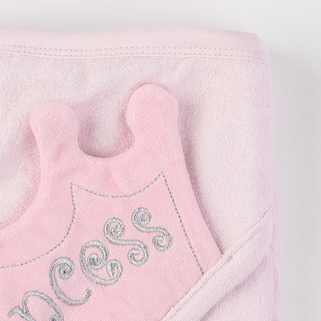 Βρεφικη πετσετα Για Κορίτσι  Princess   85x85 Babyline  Ροζε