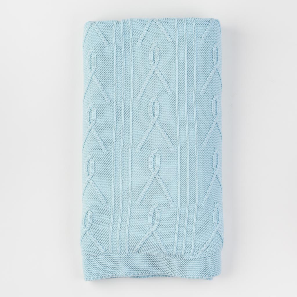 Παιδικη κουβερτα  плетена  χειμωνιατικο Για Αγόρι  95x80 Donino blue  Μπλε