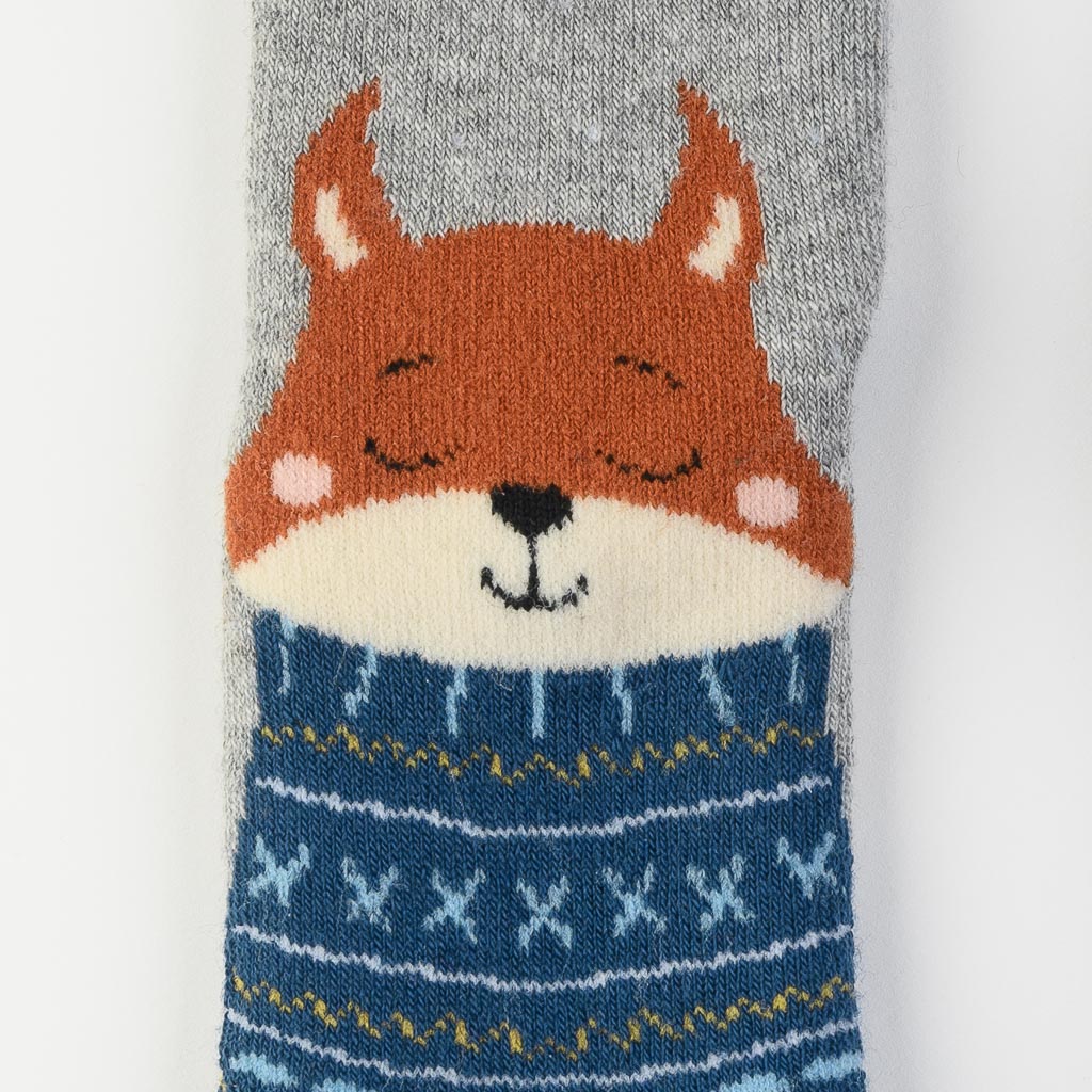 Бебешки коледни чорапки Bella socks Sleeping fox Сиви