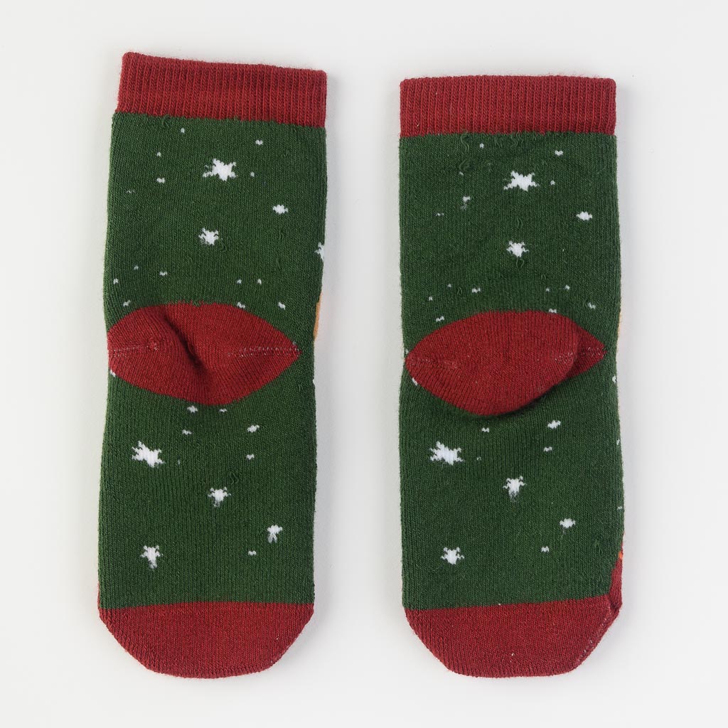 Бебешки коледни чорапки Bella socks Christmas Deer Зелени
