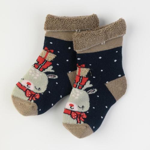 Бебешки коледни чорапки Bella socks Sweet present Сини