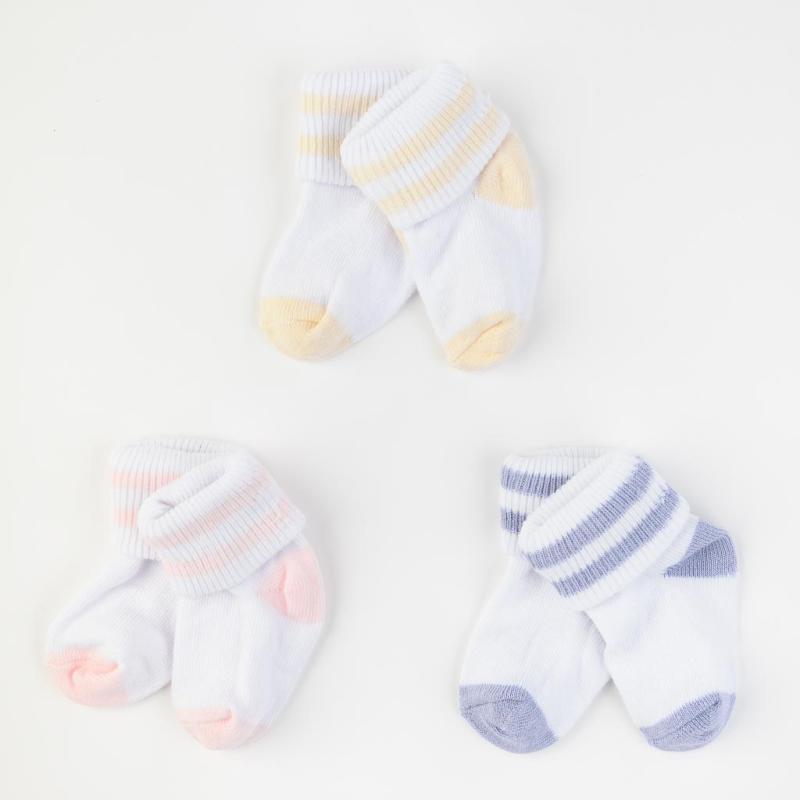 Комплект 3 чифта бебешки чорапки  момиче Talha baby Mix