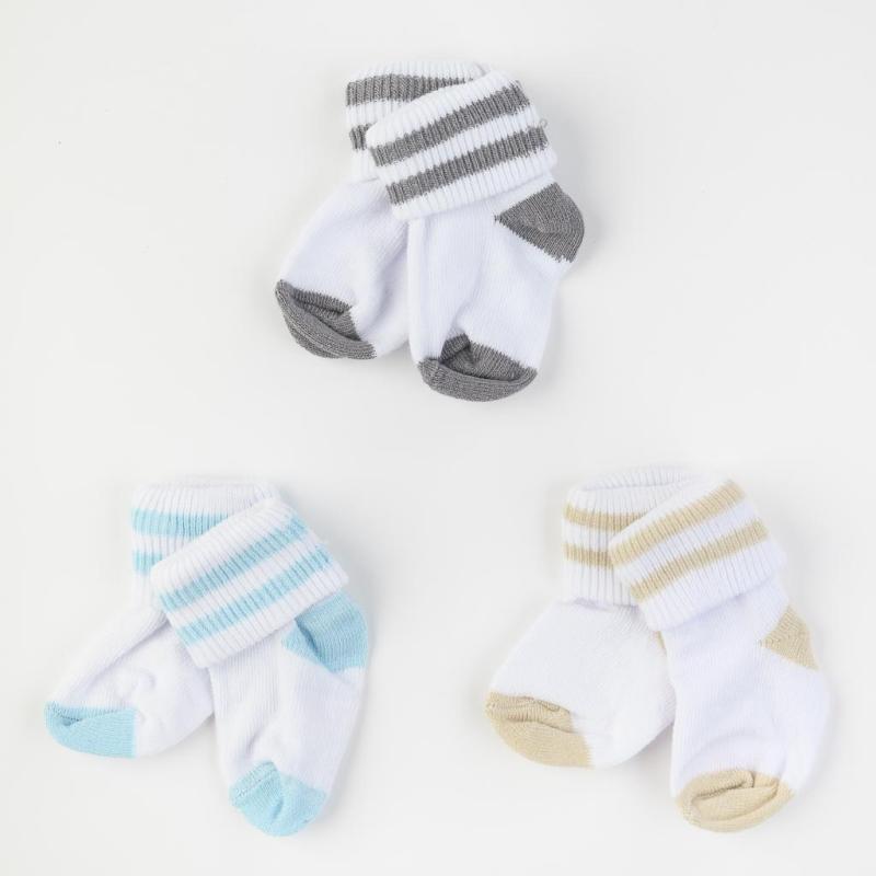 Комплект 3 чифта бебешки чорапки  момче Talha baby Mix