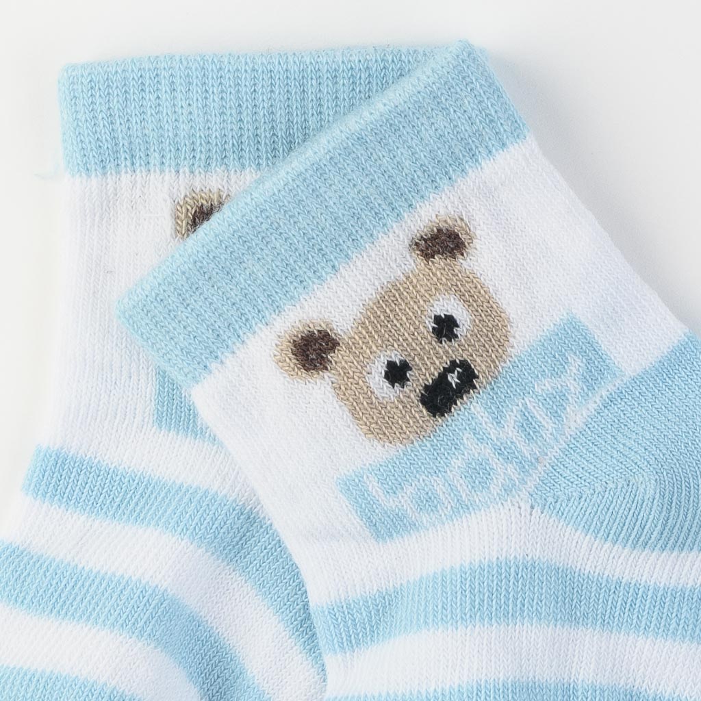Комплект 3 чифта бебешки чорапки за момче Baby Dodo Blue bear