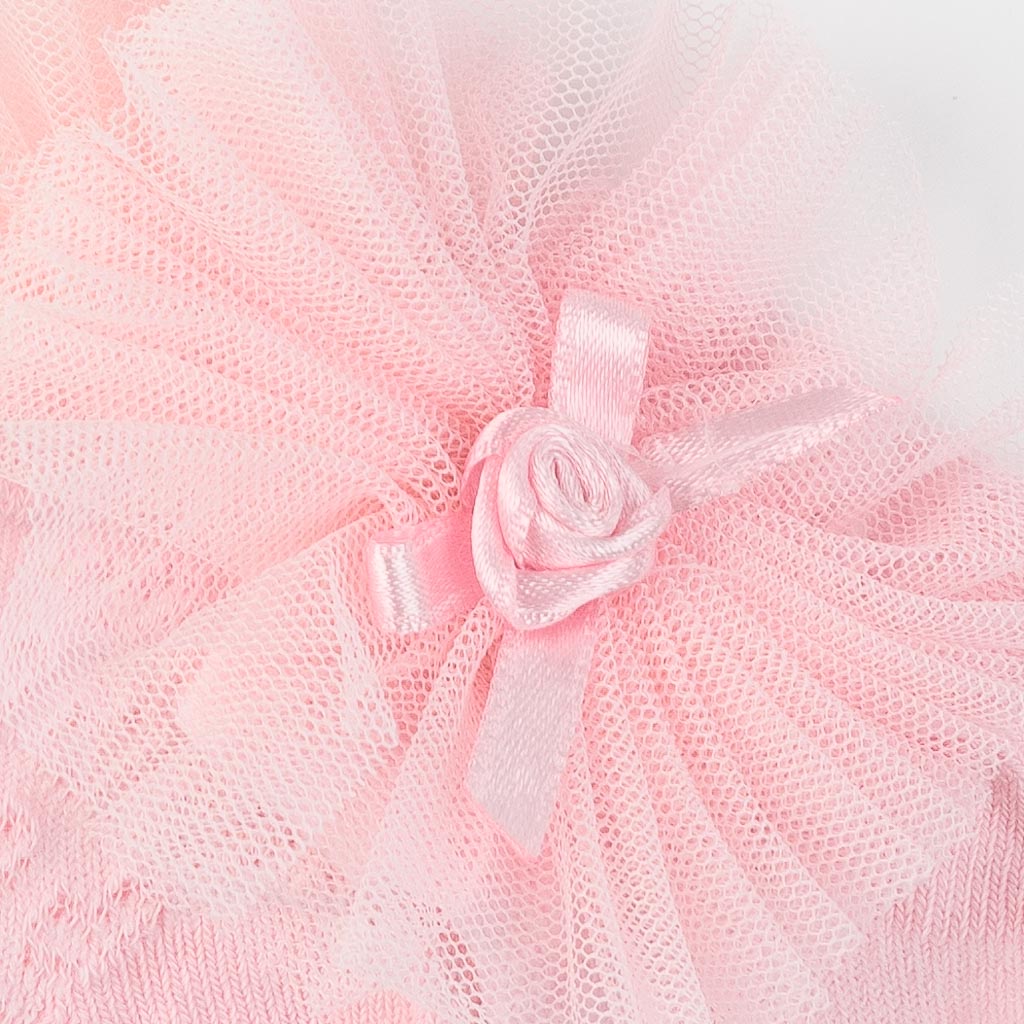 βρεφικες καλτσες Για Κορίτσι με φιογκο  JW Collection Rose girl  ροζ