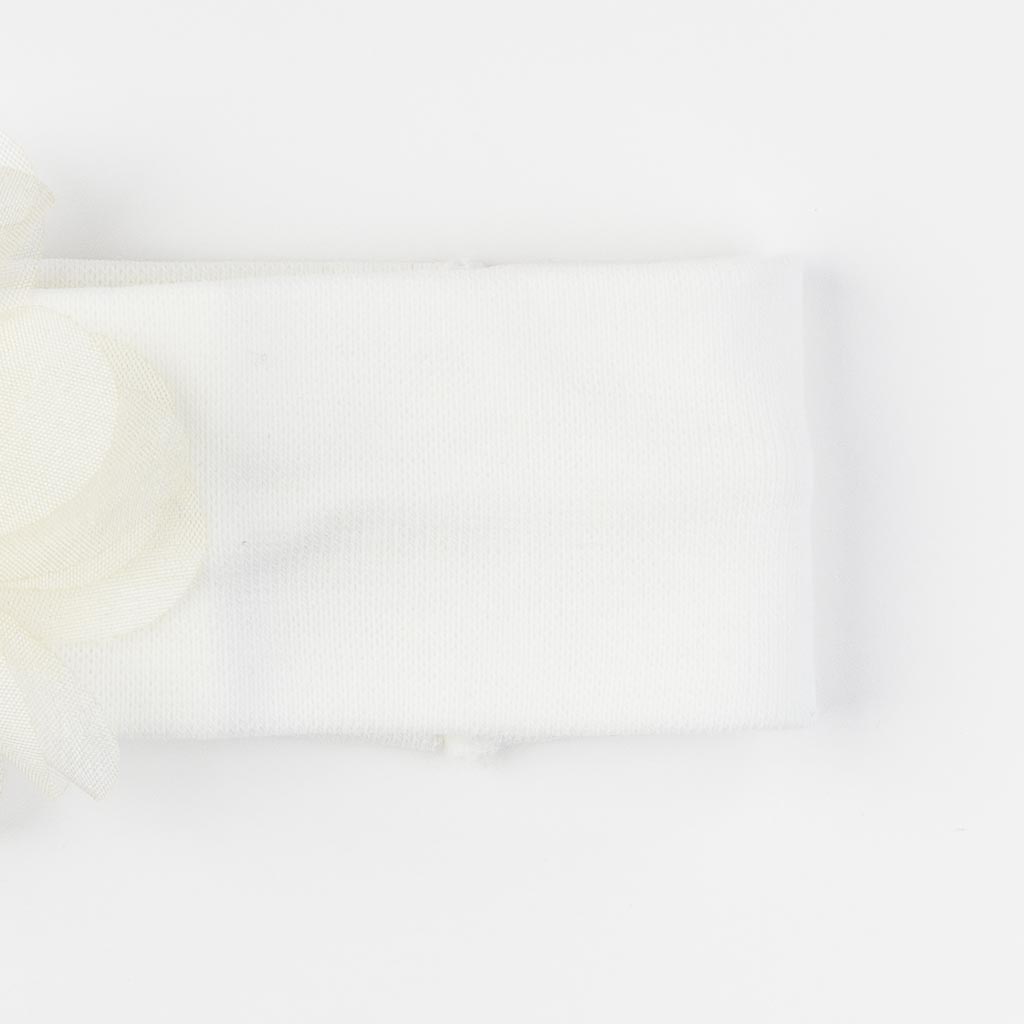 Бебешка лента за коса Little flower Бяла
