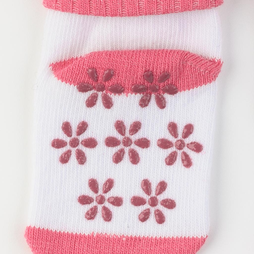Бебешки чорапки за момиче Talha Flower Цикламени