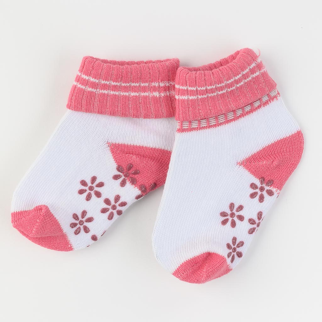 Бебешки чорапки за момиче Talha Flower Цикламени