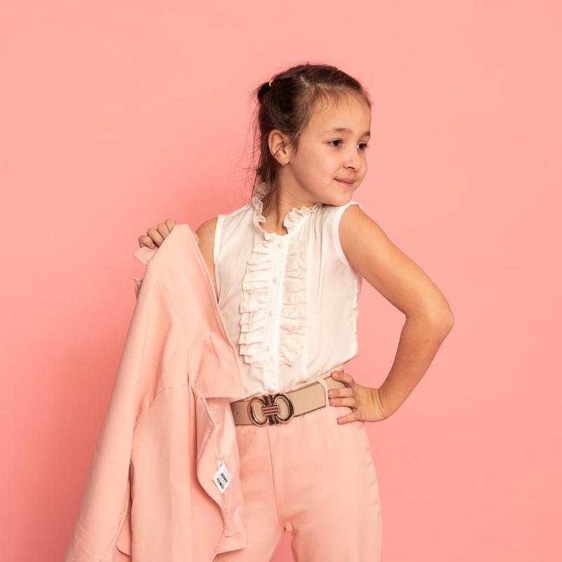 Παιδικό σετ Για Κορίτσι σακακι Πουκάμισο με Παντελόνι  Miss Pallone So classy   so pinky  Ροζ