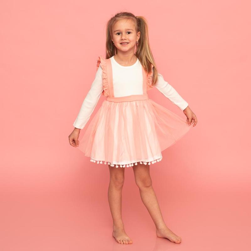child dress with long sleeves  Breeze Bouncy girl  Peach