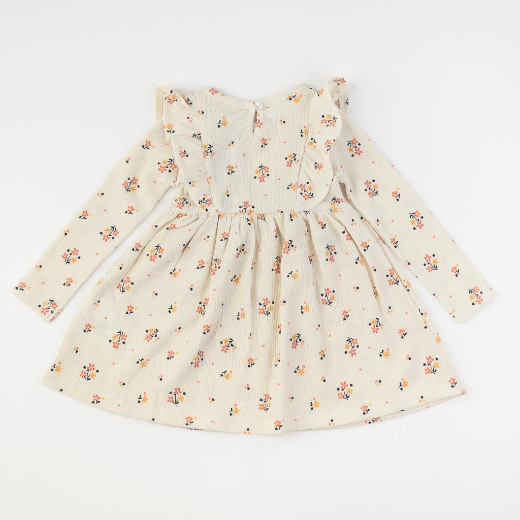 Παιδικο φορεμα με μακρυ μανικι  Breeze Flower garden  Μπεζ