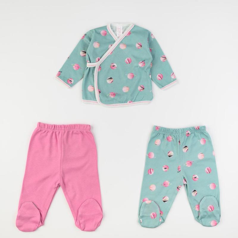 Baby set For a girl with 2 pairs of baby pants  Breeze   Planets  Mint