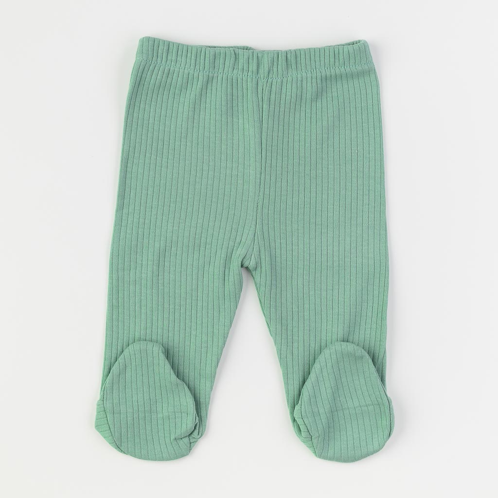 Бебешки комплект блузка с джобчета ританки и шапка Mini love This bunny Зелен