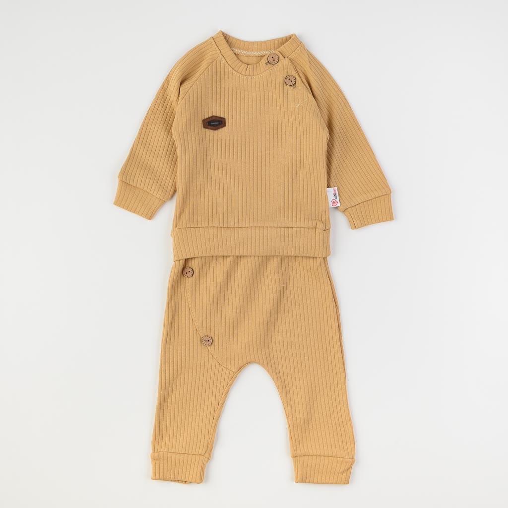 Бебешки комплект блузка и панталонки Mini love Classic Baby Горчица