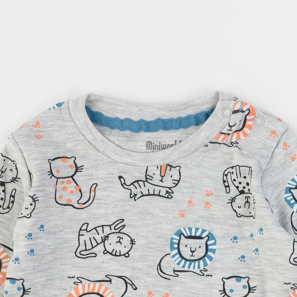 Βρεφικο μπλουζακι Για Αγόρι  Miniworld   Lions and Tigers  Μπλε