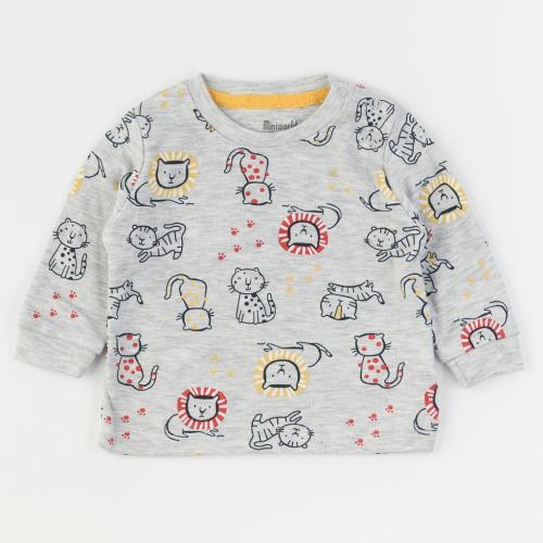 Бебешка блузка за момче Miniworld Lions and Tigers Жълта