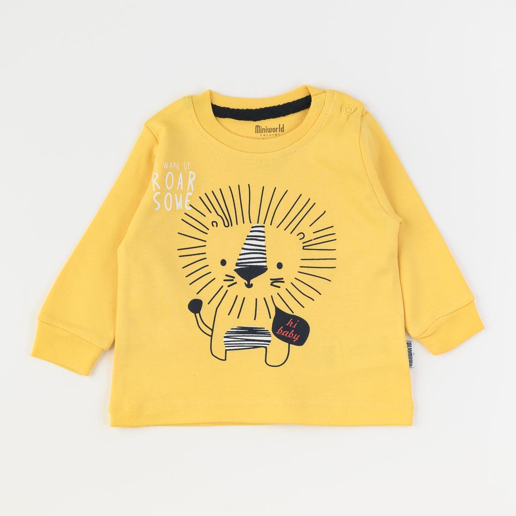 Βρεφικο μπλουζακι Για Αγόρι  Miniworld   I wake up  Κιτρινα