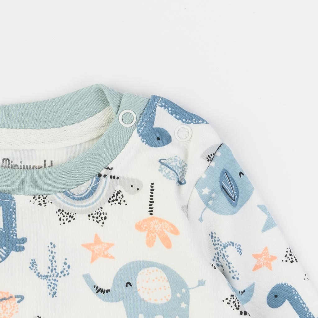 Бебешка блузка за момче Miniworld Blue Savana