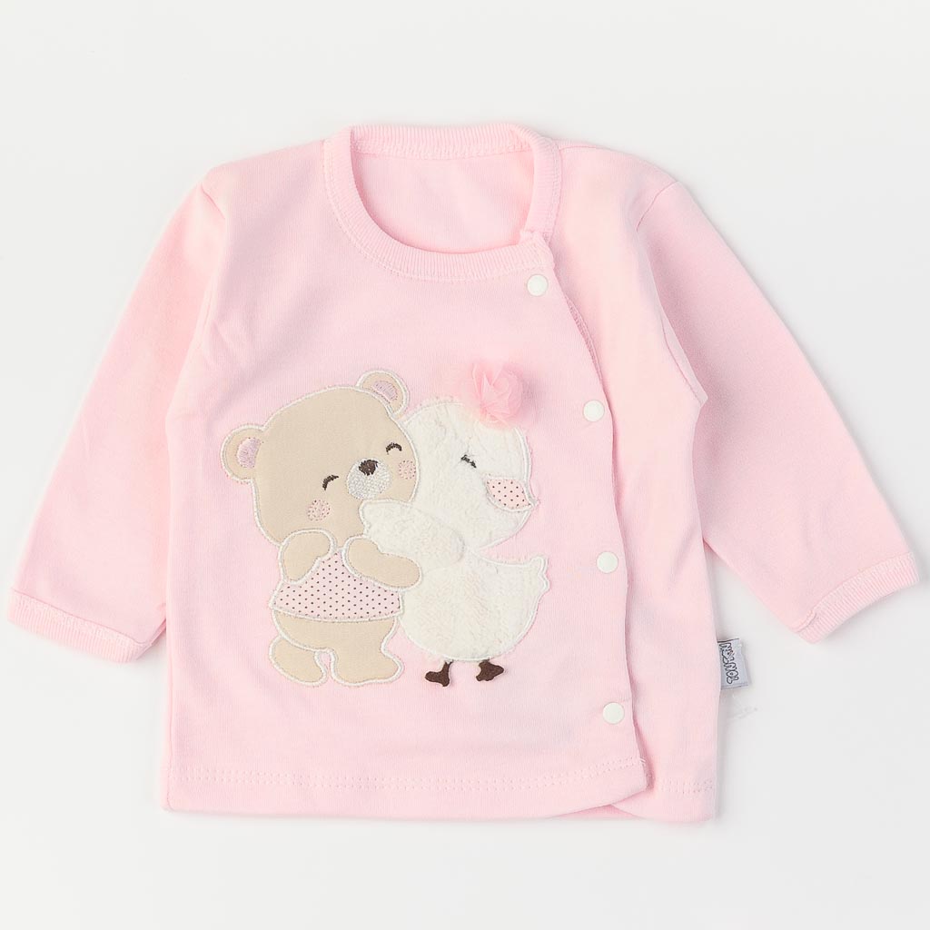 Βρεφικό σετ νεογέννητου με κουβερτουλα Για Κορίτσι  Tonton Teddy loves Ducky  10 τεμαχια Ροζ