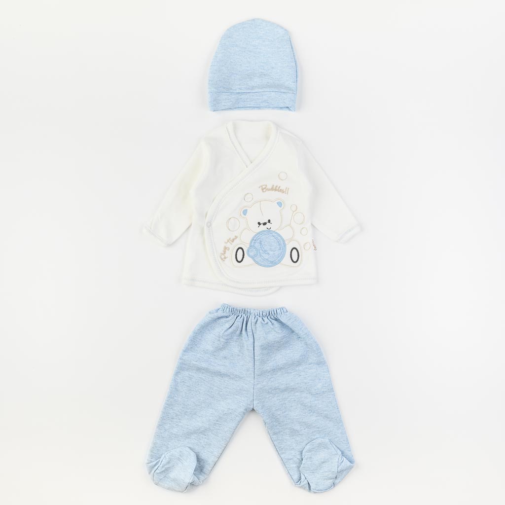 Βρεφικό σετ νεογέννητου με κουβερτουλα Για Αγόρι  Donino Play Time  10 τεμαχια  -  Γαλαζιο