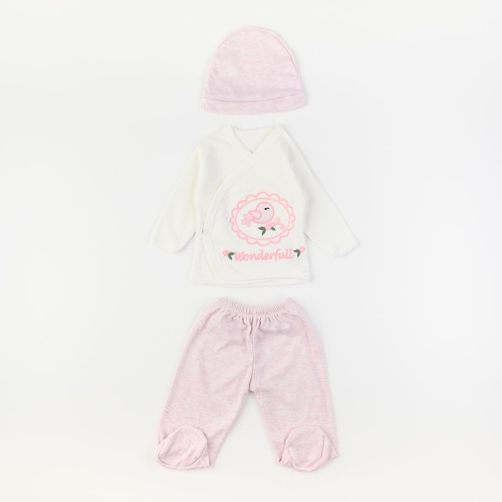 Βρεφικό σετ νεογέννητου με κουβερτουλα Για Κορίτσι  Wonderful girl  10 τεμαχια Ροζ