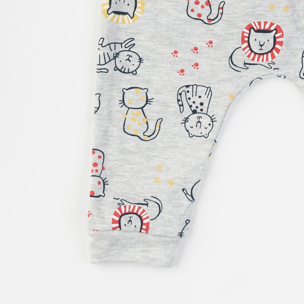 Бебешки панталон за момче Lions and Tigers Miniworld Червен
