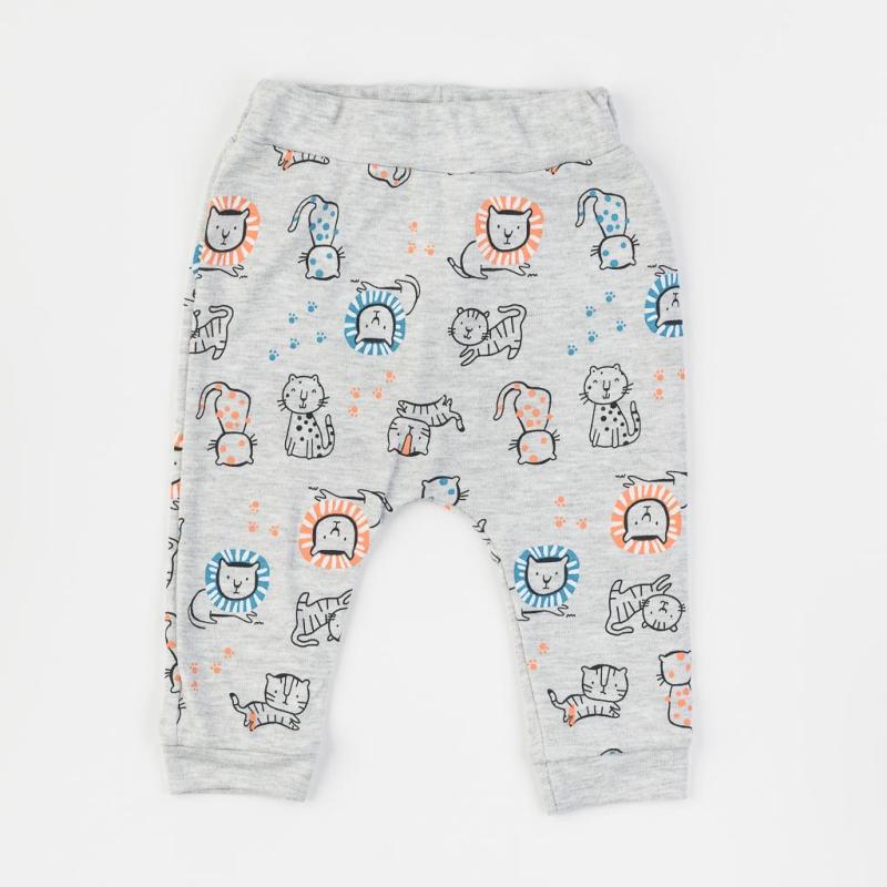 Baby pants For a boy  Lions and Tigers   Miniworld  Peach
