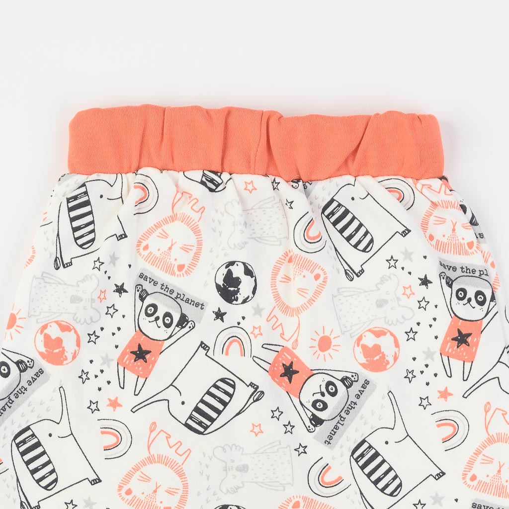 Бебешки панталон за момче Save The planet Miniworld Оранжев