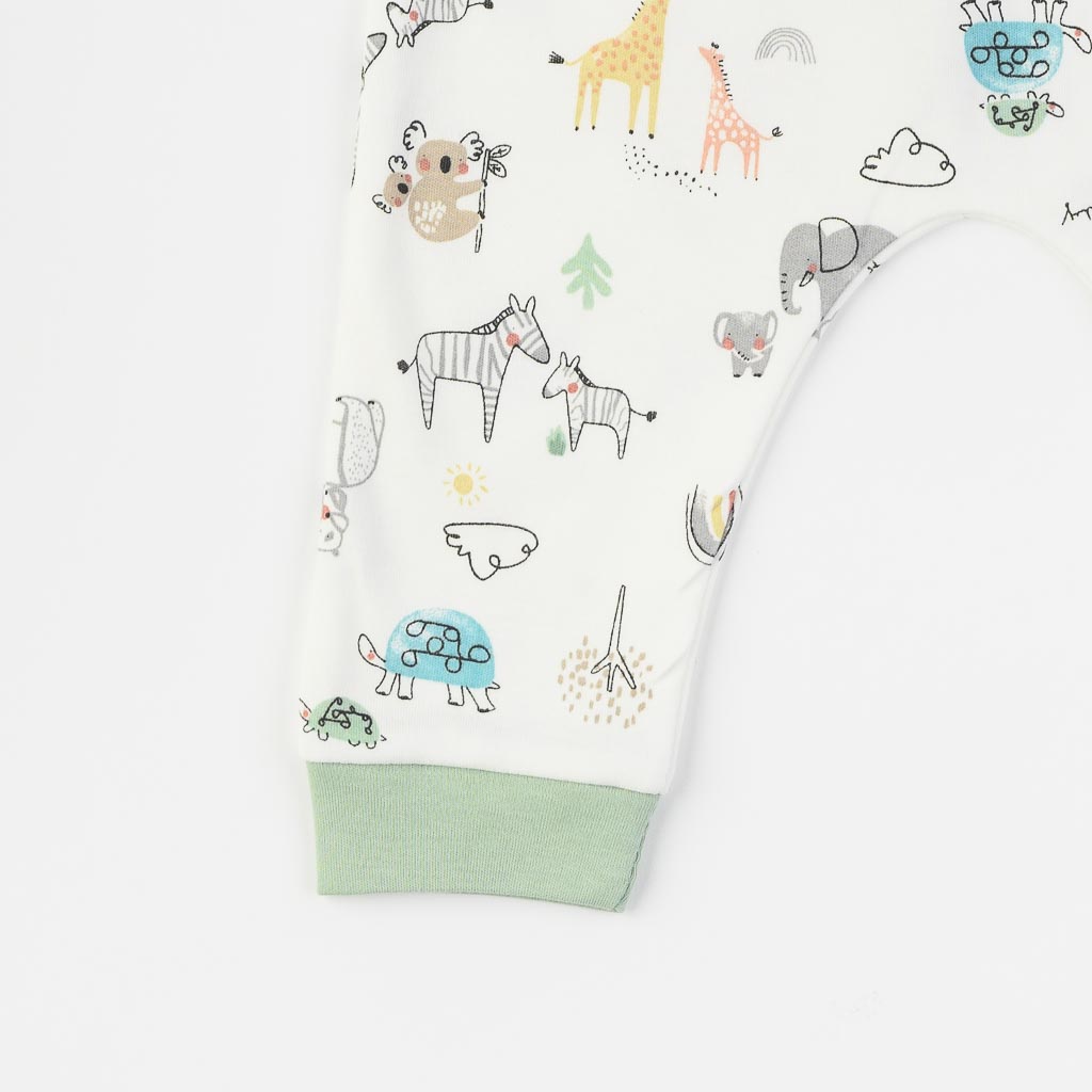 Бебешки панталон за момче Planet of animals Miniworld Мента