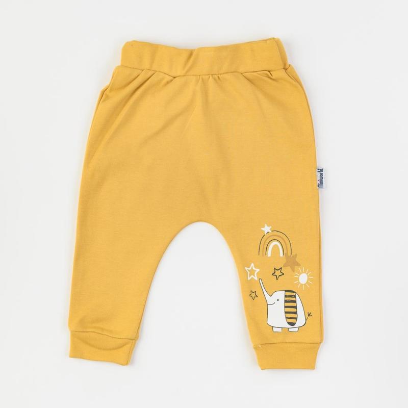 Baby pants For a boy  Elephant world   Miniworld  Mustard