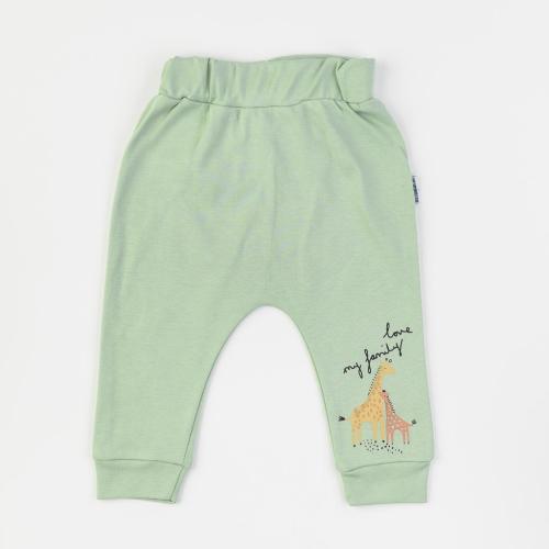 Бебешки панталон за момче Giraffe Miniworld Мента