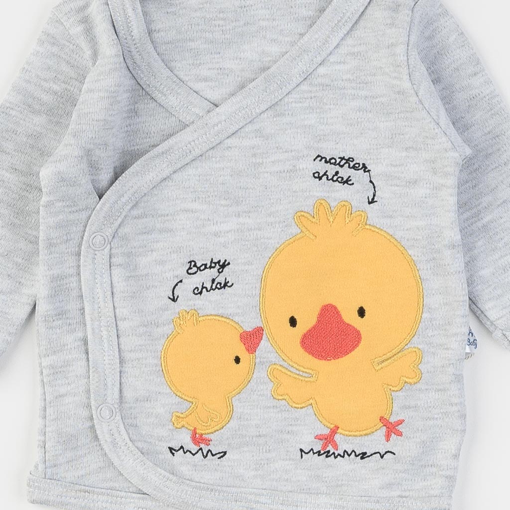 Βρεφικο Σετ για νεογεννητα Αγορι 5 τεμάχια  Nona Baby   Lucky Ducky  Γκρί