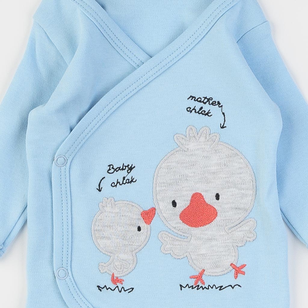 Βρεφικο Σετ για νεογεννητα Αγορι 5 τεμάχια  Nona Baby   Lucky Ducky  Μπλε