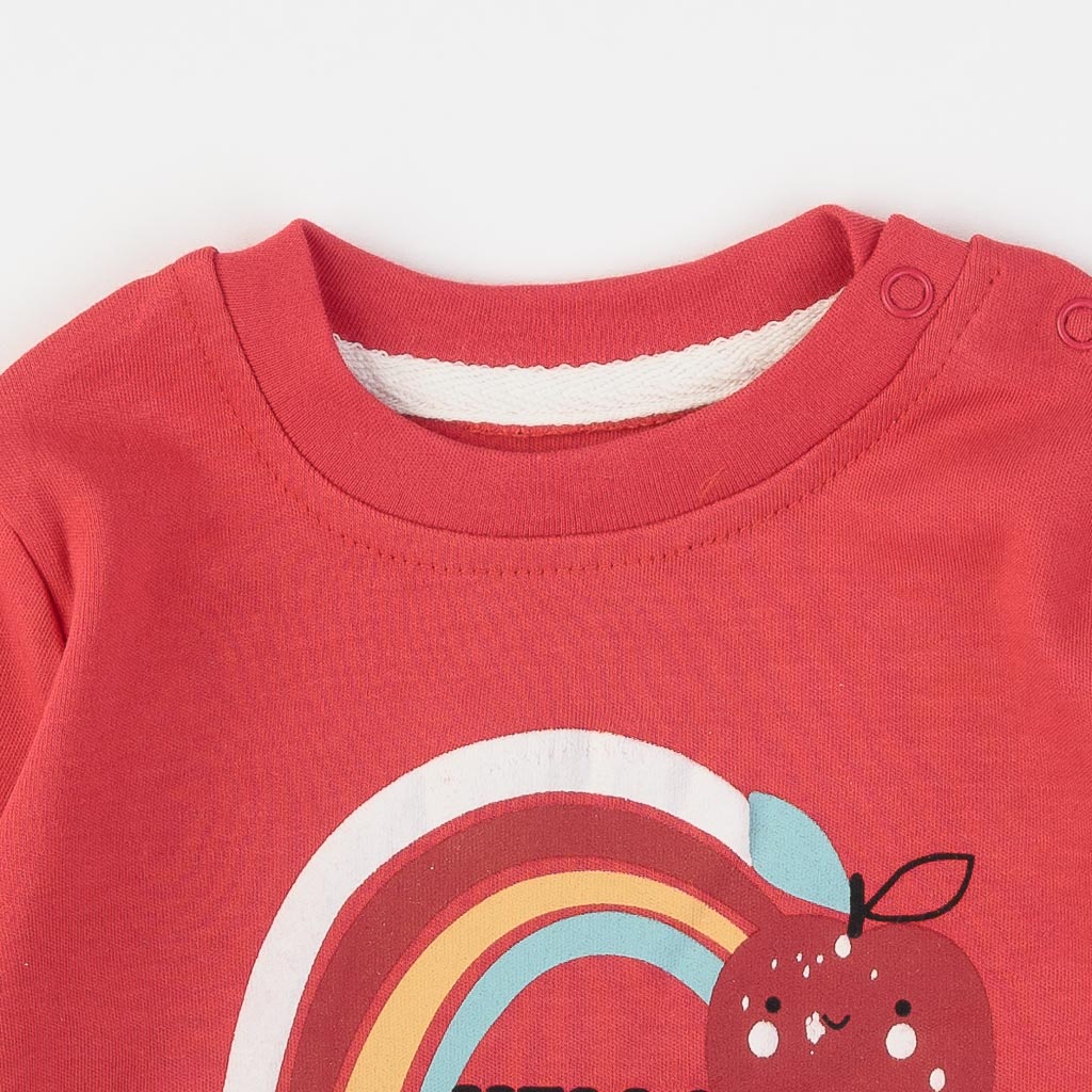 Бебешка блуза за момиче Miniworld Hello Sunshine Червена