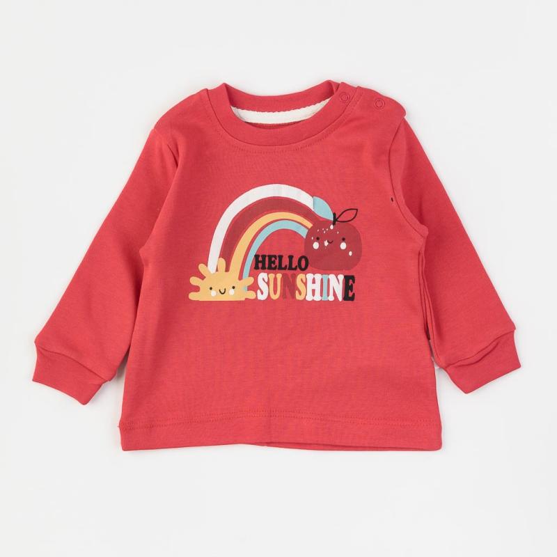 Baby blouse For a girl  Miniworld Hello Sunshine  Red