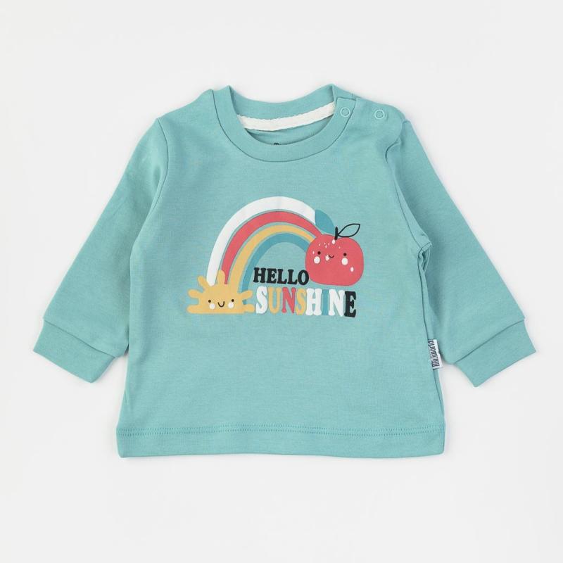 Bluză bebe Pentru fată  Miniworld Hello Sunshine  Albastră