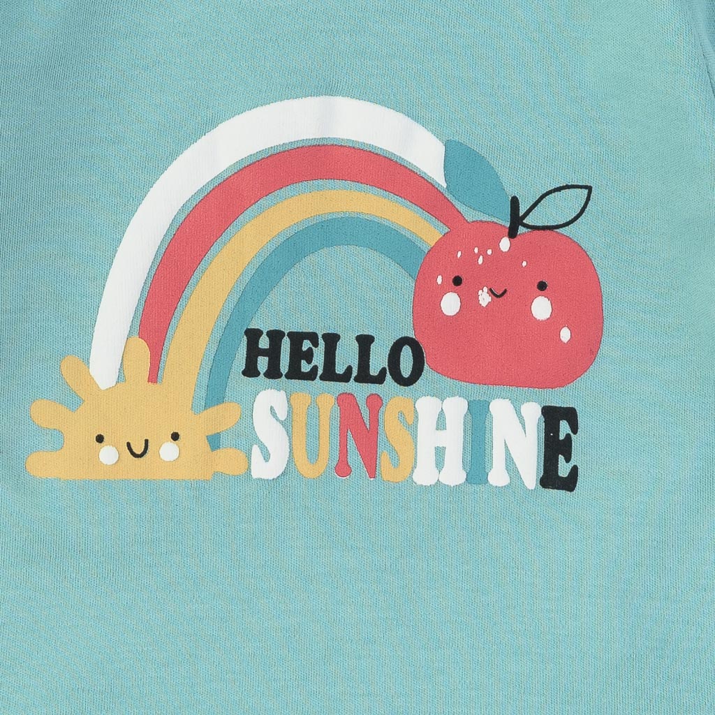 Бебешка блуза за момиче Miniworld Hello Sunshine Синя