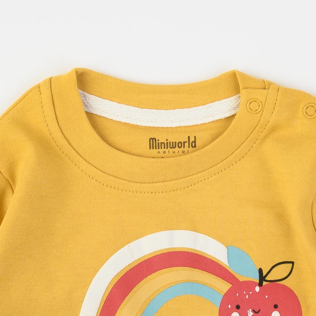 Бебешка блуза за момиче Miniworld Hello Sunshine Горчица