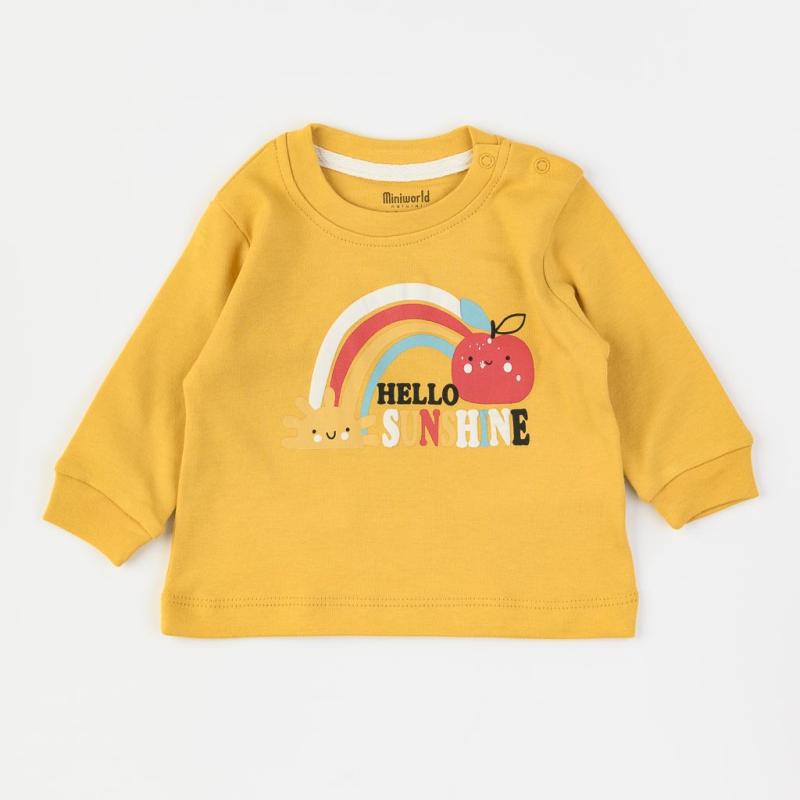 Baby blouse For a girl  Miniworld Hello Sunshine  Mustard