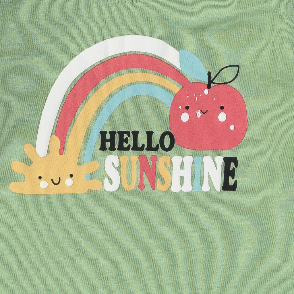 Бебешка блуза за момиче Miniworld Hello Sunshine Зелена